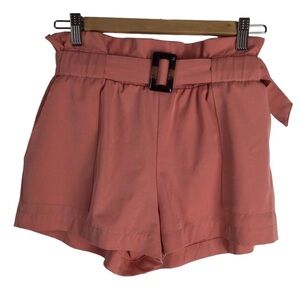 STREETWEAR society shorts belt high waisted bermudas pink/peach small pockets